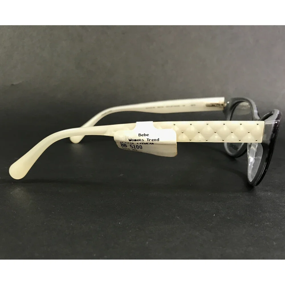 Bebe Eyeglasses Frames NOTICE ME BB5100 001 JET SNAKE Cat Eye Full Rim 51-16-135